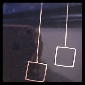 "Hip To Be Square" drop earrings